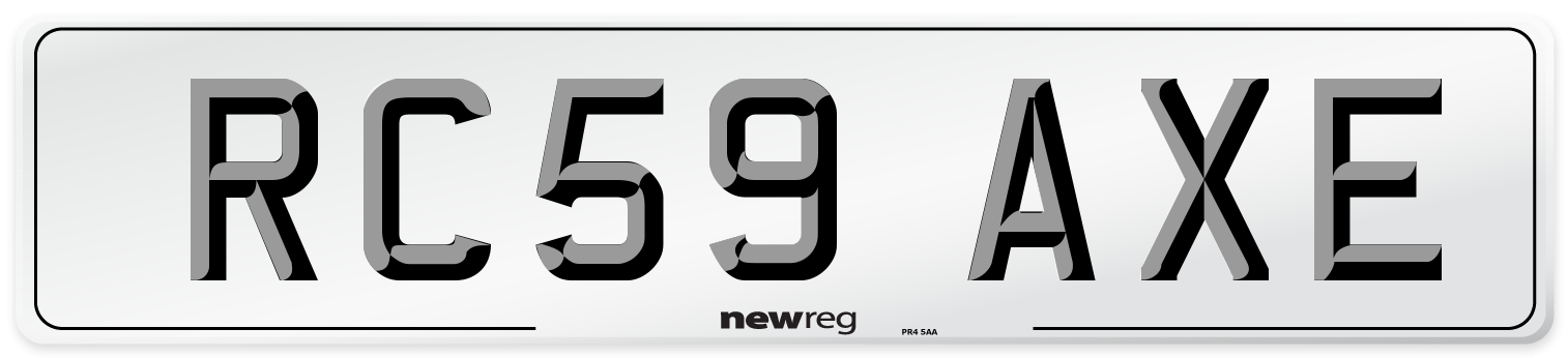 RC59 AXE Number Plate from New Reg